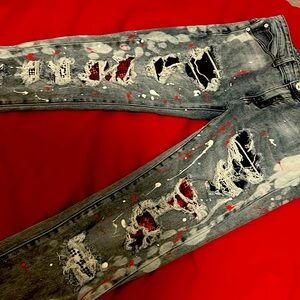 Skinny girls jeans size 32 with ripped fashion